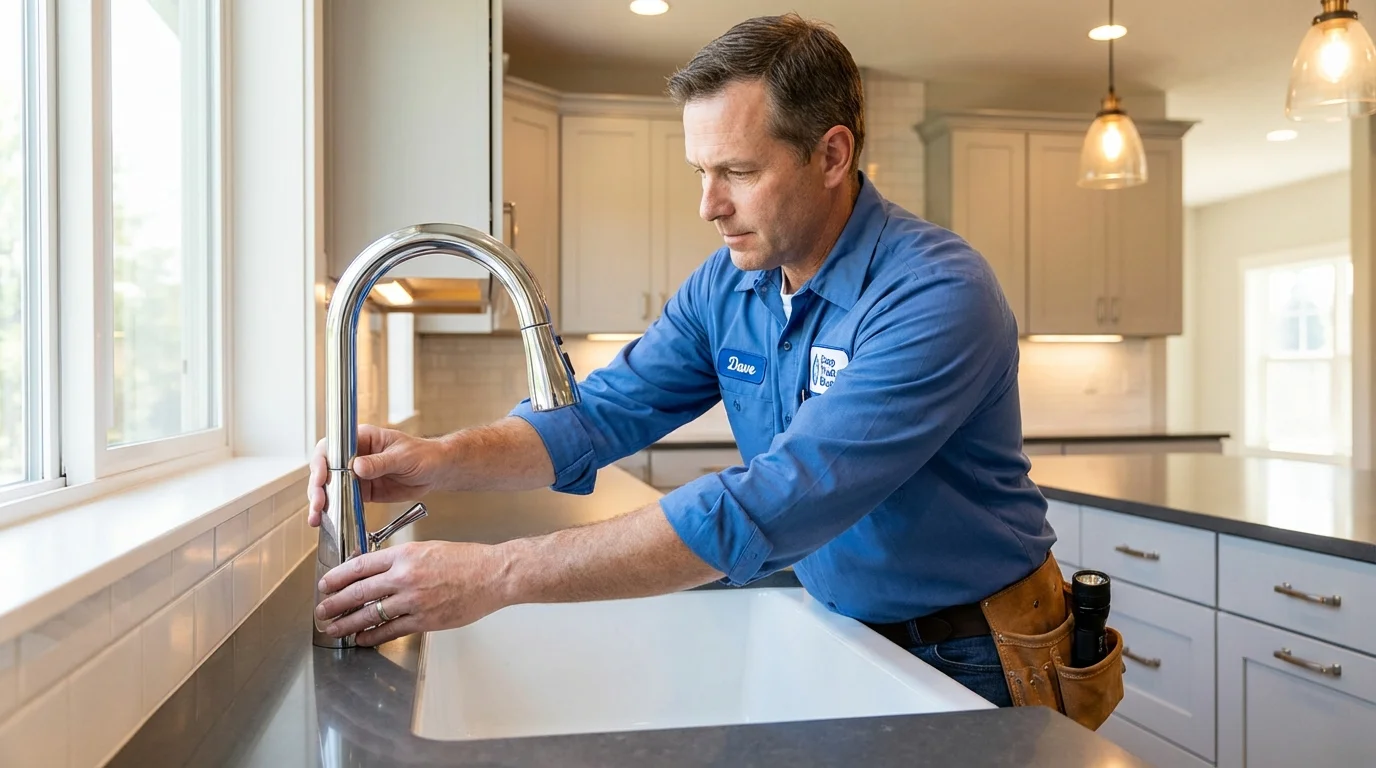 Kitchen faucet installation by Johns Plumbing LLC in Hennessey